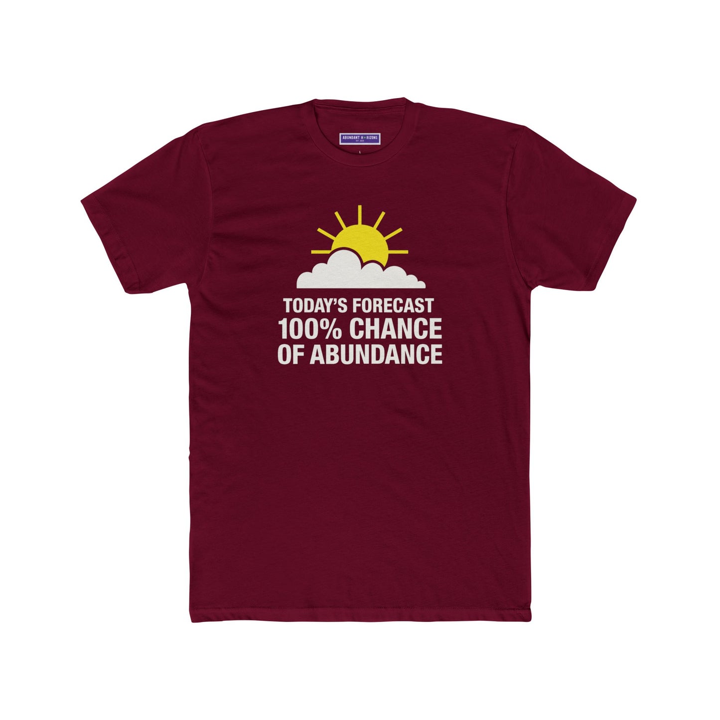 Positive Vibes Unisex Cotton Crew Tee - 100% Chance of Abundance