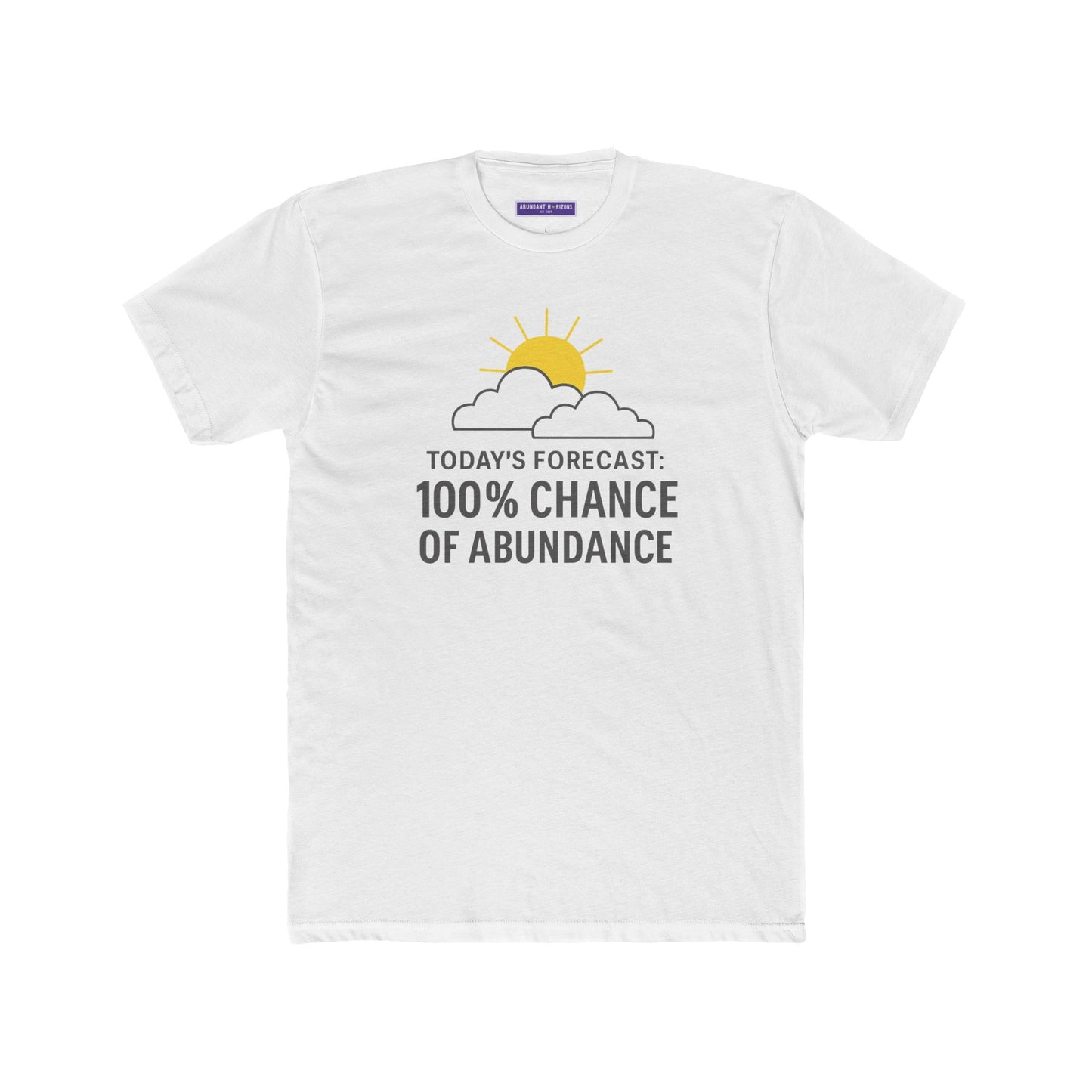 Positive Vibes Unisex Cotton Crew Tee - 100% Chance of Abundance