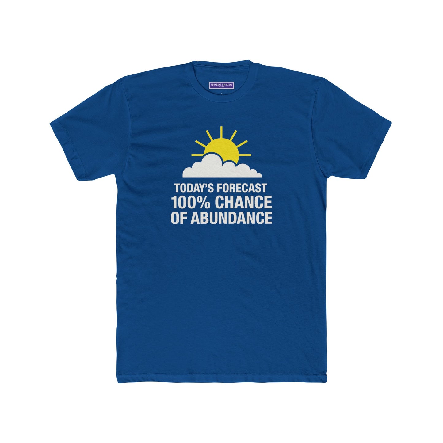 Positive Vibes Unisex Cotton Crew Tee - 100% Chance of Abundance