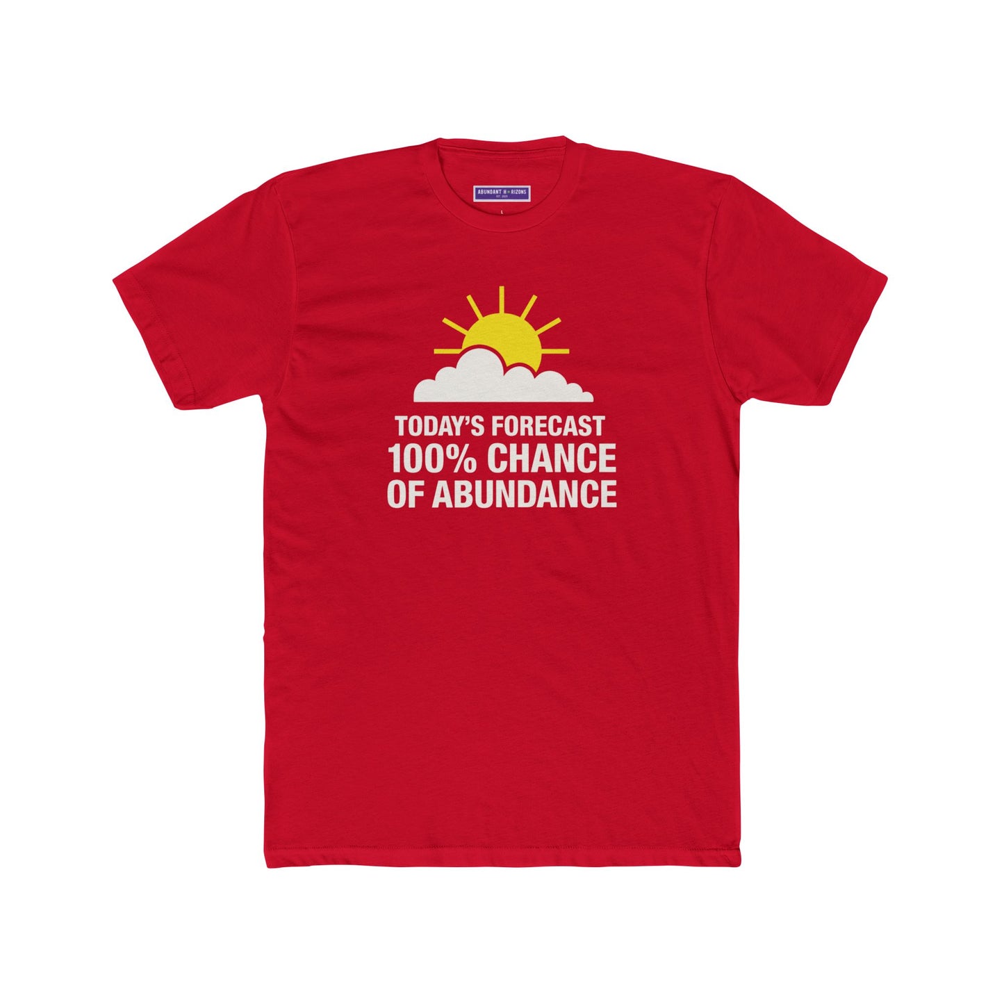 Positive Vibes Unisex Cotton Crew Tee - 100% Chance of Abundance