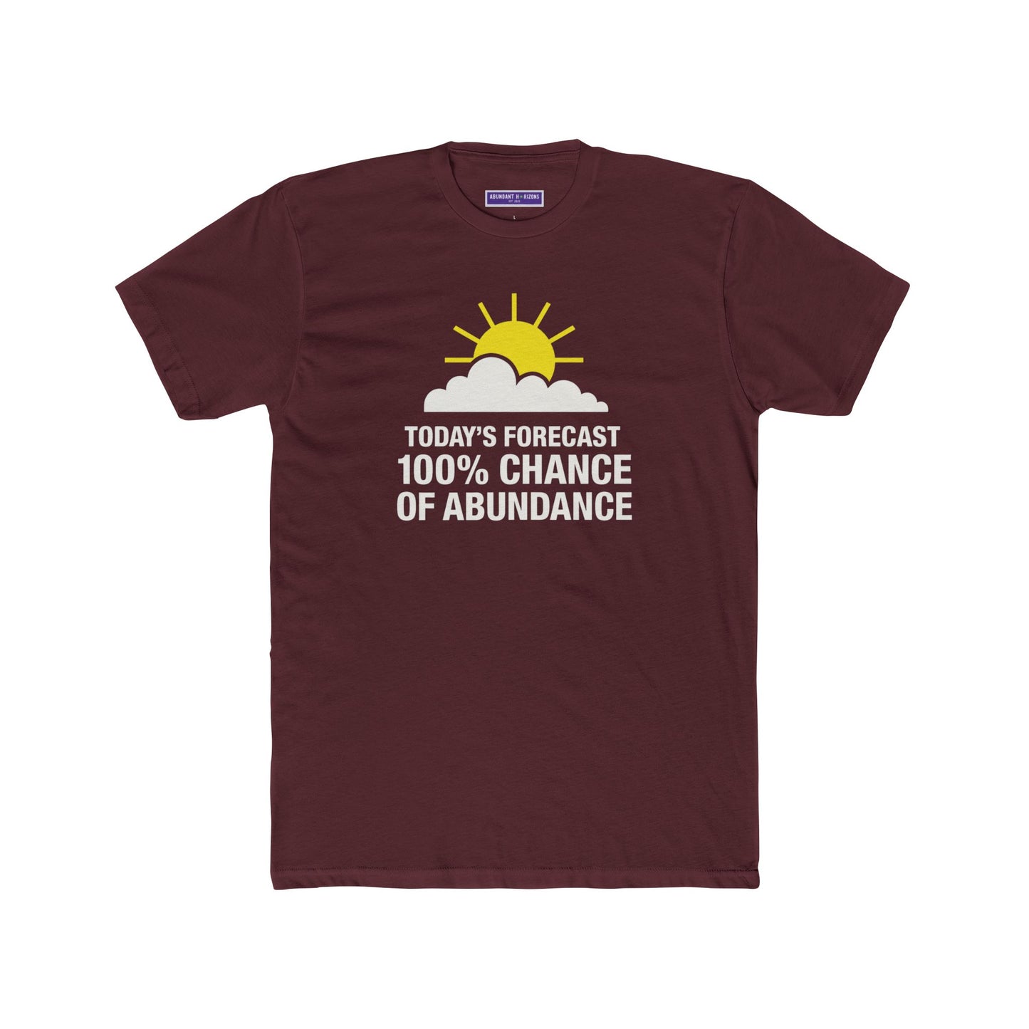 Positive Vibes Unisex Cotton Crew Tee - 100% Chance of Abundance