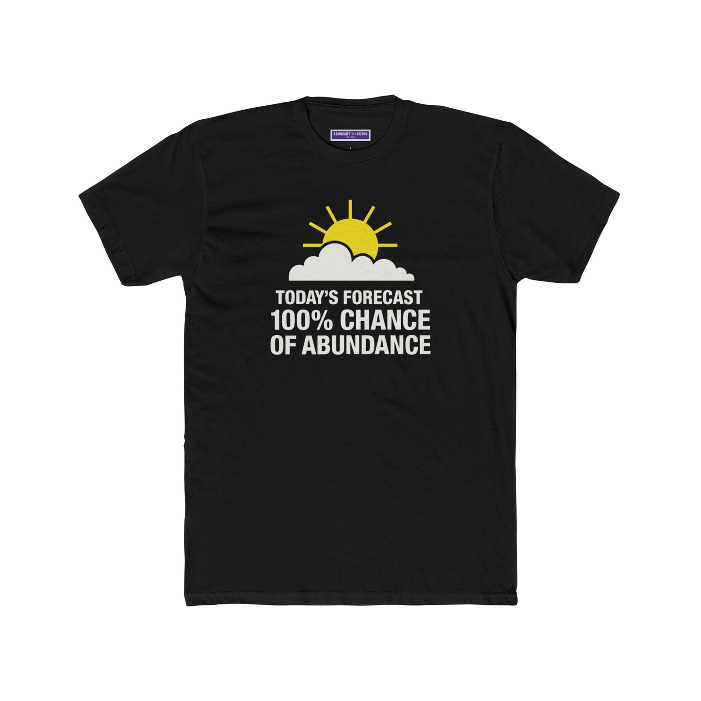 Positive Vibes Unisex Cotton Crew Tee - 100% Chance of Abundance