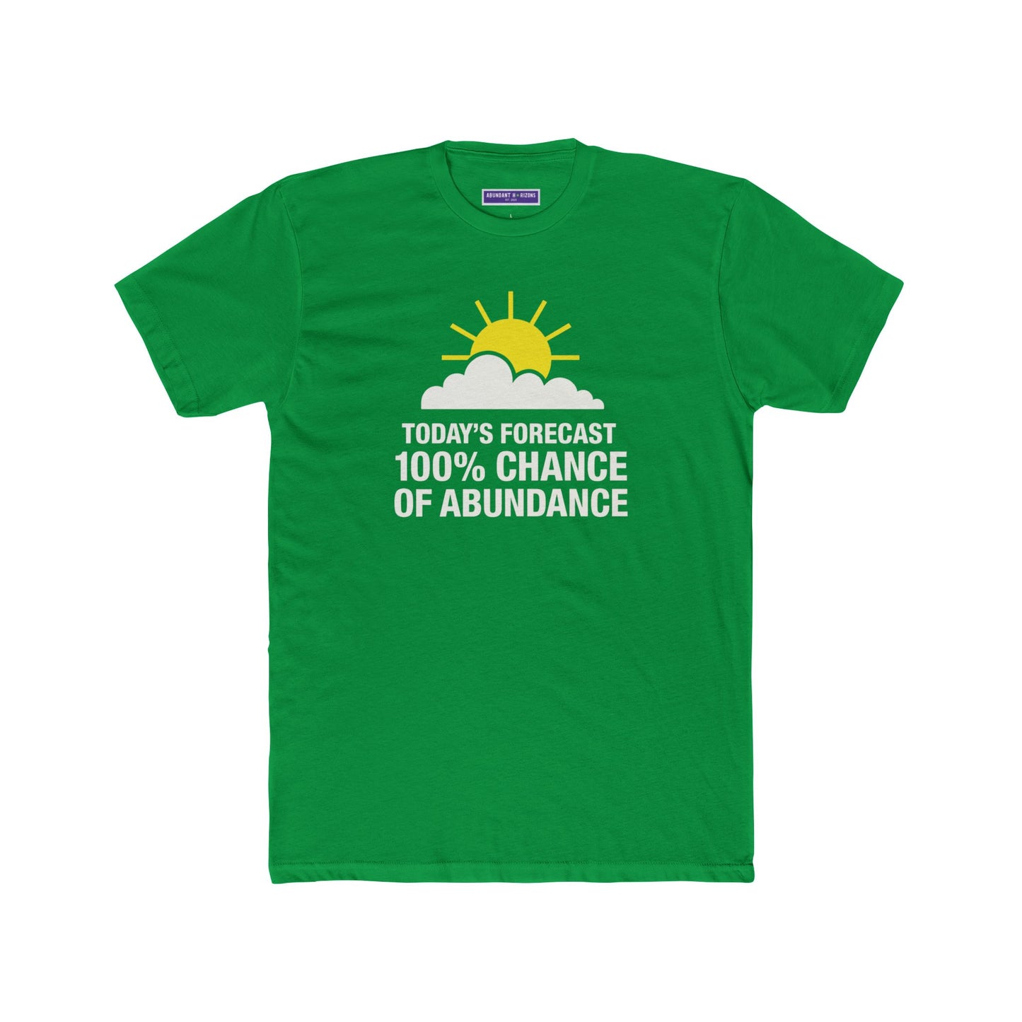 Positive Vibes Unisex Cotton Crew Tee - 100% Chance of Abundance