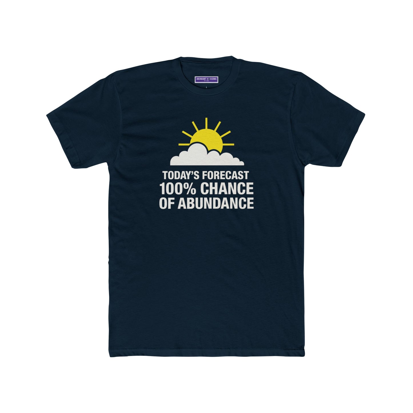 Positive Vibes Unisex Cotton Crew Tee - 100% Chance of Abundance