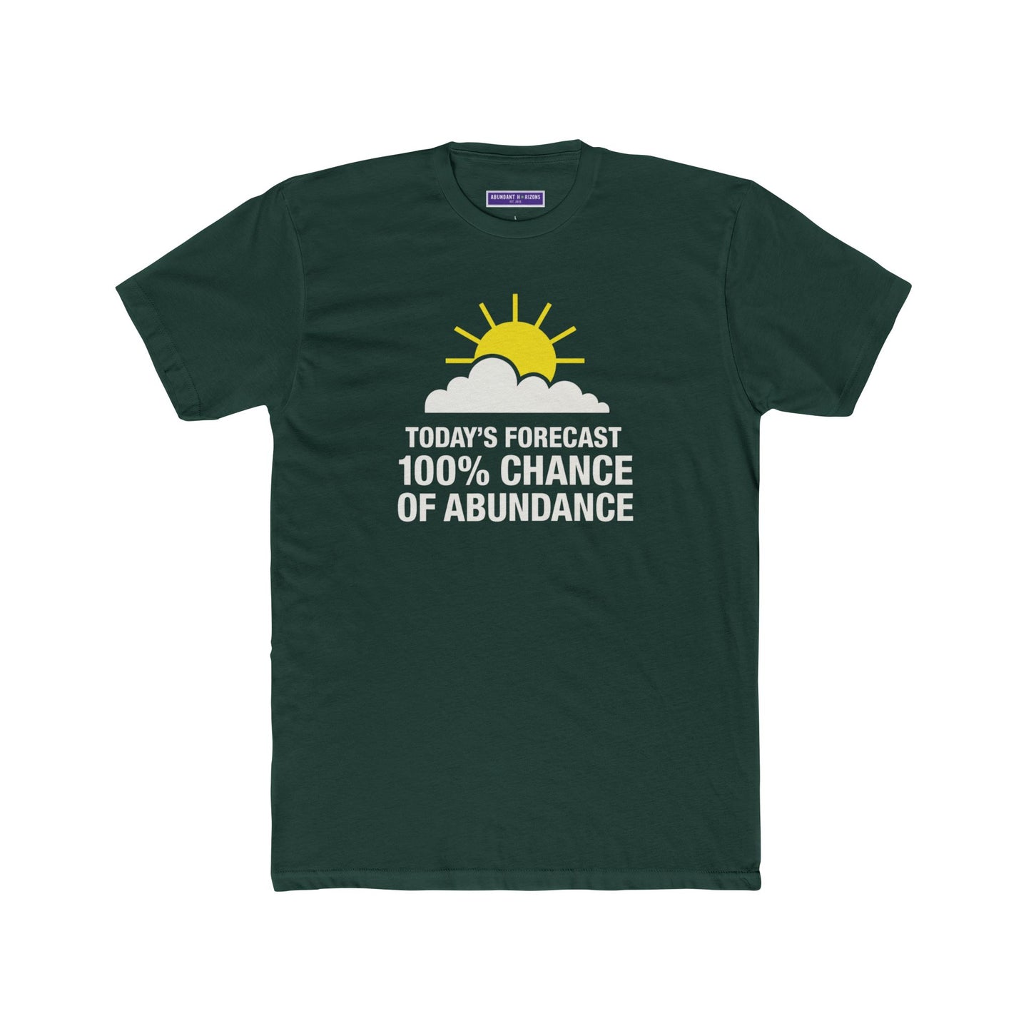 Positive Vibes Unisex Cotton Crew Tee - 100% Chance of Abundance