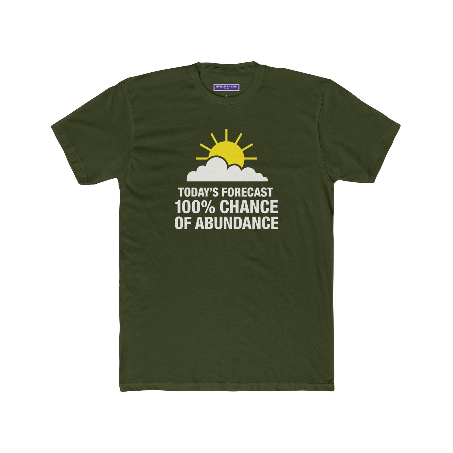 Positive Vibes Unisex Cotton Crew Tee - 100% Chance of Abundance
