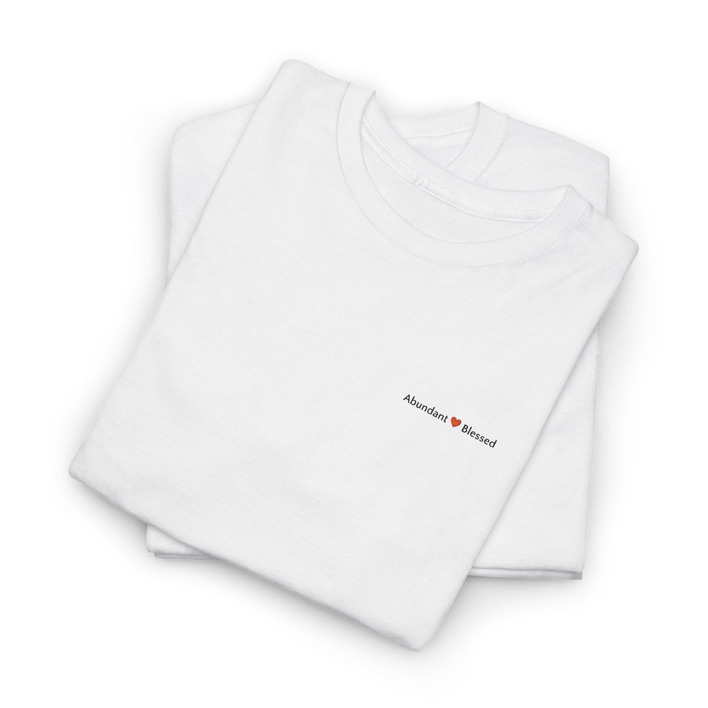 Abundant Blessed Casual Embroidered Unisex Heavy Cotton Tee