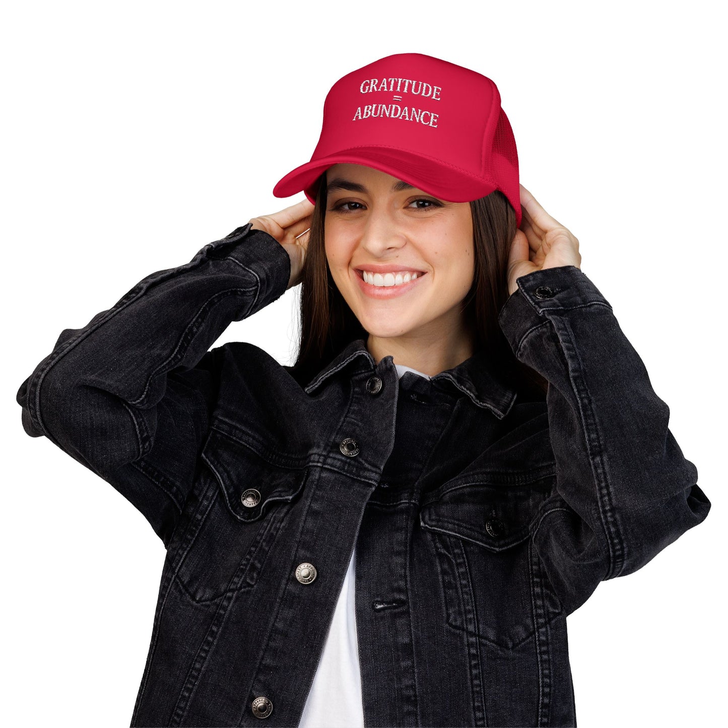 Gratitude = Abundance Foam Trucker Hat (Embroidered)