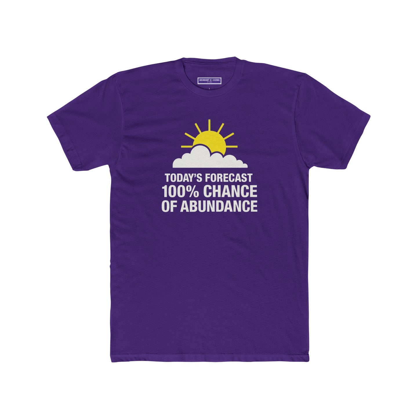 Positive Vibes Unisex Cotton Crew Tee - 100% Chance of Abundance