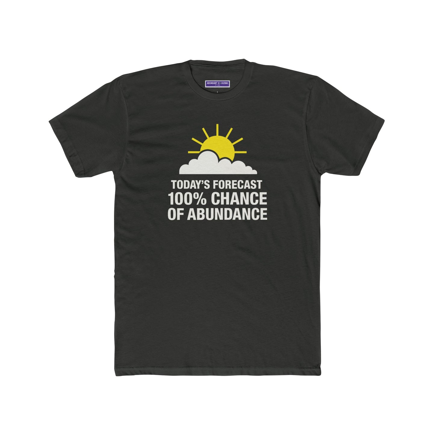 Positive Vibes Unisex Cotton Crew Tee - 100% Chance of Abundance