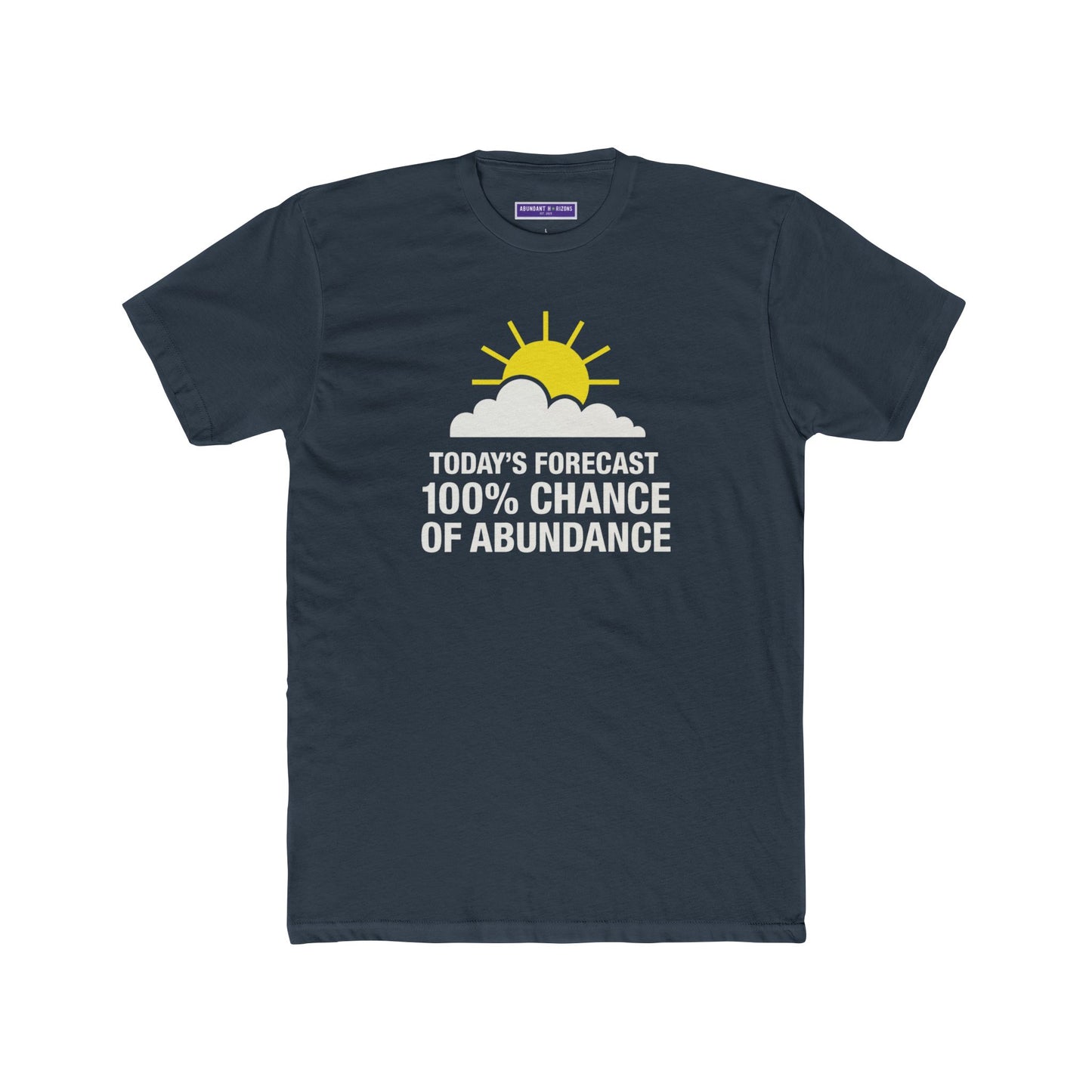 Positive Vibes Unisex Cotton Crew Tee - 100% Chance of Abundance